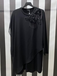 Omzu Yaprak Detaylı Bluz 7364 - SİYAH