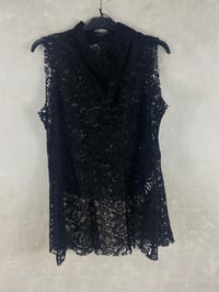 On Triko Dantelli Bluz 34334 - SİYAH