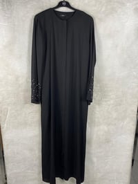 Qeffa Kol Taş Detaylı Ferace 189 - SİYAH