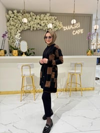 Qmash Bronş Detaylı Hırka 32 - KAHVE