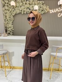 Seçil 1022 Elbise  - KAHVE