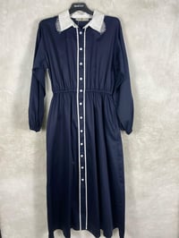 Seçil Beli Kuşaklı Elbise 1018 - LACİVERT