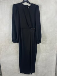 Seçil Store Beli Taş Detaylı Elbise 1008 - SİYAH