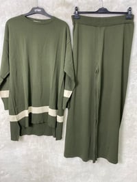 Seçil Store Çizgili Takım 1005 - HAKİ