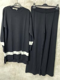 Seçil Store Çizgili Takım 1005 - SİYAH