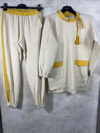 Seçil Yaka Detaylı Pantolonlu Tunik Takım 1002 - krem