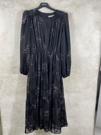 Seçil Yaprak Detaylı Elbise 1009 - SİYAH