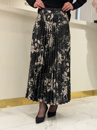 Sentez 5478 Siyah Desenli Plise Etek