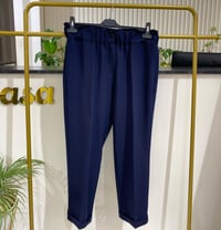 Sentez Beli Lastikli İnce Duble Paça Pantolon 5514 - LACİVERT