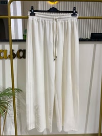 Sentez Berlin Yanı Nervürlü Geniş Paça Pantolon 5581 - EKRU