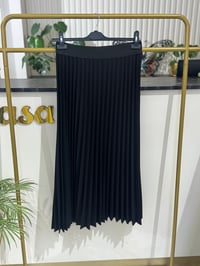 Sentez Plise Beli Lastikli Etek 450 - SİYAH