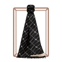 Siyah Monogram İpek Şal 7553 - SİYAH