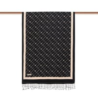 Siyah Monogram İpek Şal 7553 - SİYAH