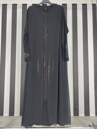 Taş Baskı Detaylı Abiye 4414 - SİYAH