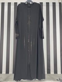 Taş Baskı Detaylı Abiye 4414 - SİYAH