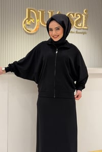 Tkm.5054.01 Pilikaşe Detaylı Fermuarlı Hırka Etekli Takım