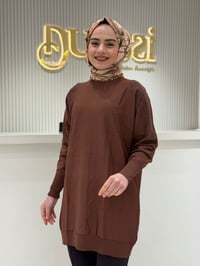 Tnk.21721.1 Omzu Yaprak Taş Baskılı Rayon Tunik