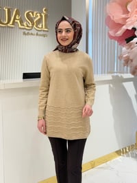 Tnk.21762.1 Etek Ucu Taş Detaylı Triko Tunik