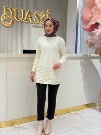 Tnk.21762.1 Etek Ucu Taş Detaylı Triko Tunik