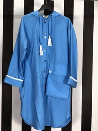 Torba Cep Detaylı Kapişonlu Tunik 800 - MAVİ