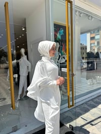 White Corner 3253 Elbise  - EKRU