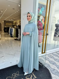 White Corner Abaya 3211 - MİNT