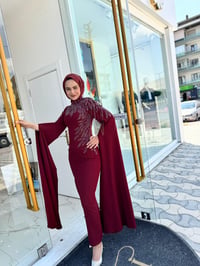 White Corner Abiye Elbise 2958 - BORDO