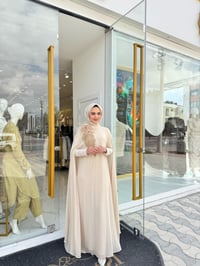 White Corner Abiye Elbise 3185 - BEJ