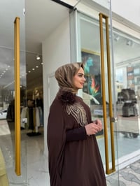 White Corner Abiye Elbise 3185 - KAHVE