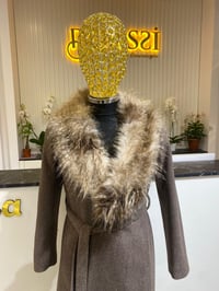 Yaka Kürk Detay Kaşe 6478 - KAHVE