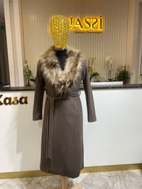 Yaka Kürk Detay Kaşe 6478 - KAHVE