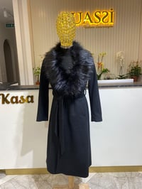 Yaka Kürk Detay Kaşe 6478 - SİYAH
