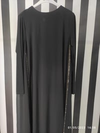 Yanı Taşlı Şifonlu Elbise 887 - SİYAH