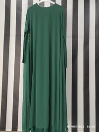 Yanı Taşlı Şifonlu Elbise 887 - YEŞİL