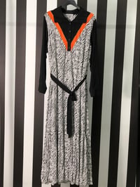 Zebra Desenli  Elbise 8105 - SİYAH