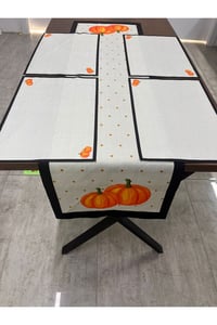 3 Boyutlu Desenli Runner Örtüsü Ve Amerikan Servisi 40 X 140 - 4 Adet