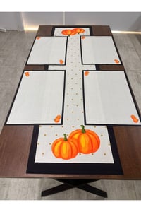 3 Boyutlu Desenli Runner Örtüsü Ve Amerikan Servisi 40 X 140 - 4 Adet