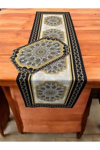 3 Boyutlu Desenli Runner Örtüsü Ve Amerikan Servisi 40 X 140 - 4 Adet