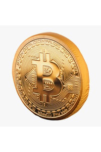 3 Boyutlu Dijital Baskılı Bitcoin Desenli Yastık