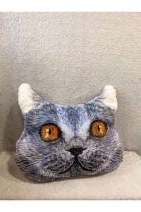 3 Boyutlu Dijital Baskılı Kedi Desenli Yastık