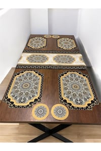 9 Parça Runner Ve Supla Seti Amerikan Servis Runner 40 X 140 Ve Bardak Altlığı