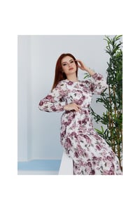 Çicek Desenli Bayan Şifon Elbise