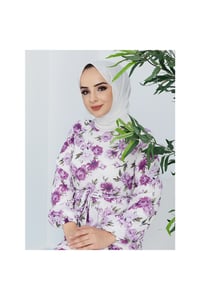 Çicek Desenli Kadın Şifon Elbise