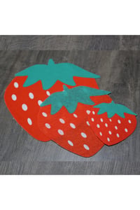 Çilek Desenli Tabak/bardak Altlığı