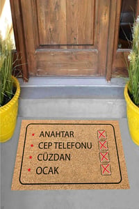 Dekoratif Ev Ofis Kapı Önü Örtüsü Hatırlatmalı
