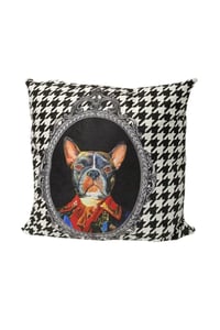 Ekose Köpek Desenli Kırlent