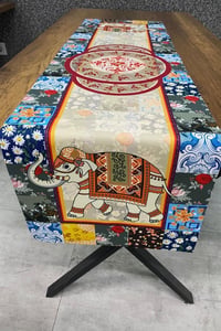 Fil Figürlü Etnik Desenli Runner 40x140 Cm