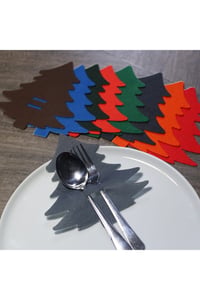 (gri/siyah) 6 Adet Çift Yönlü Dekoratif Çam Ağacı Kaşıklık & Peçetelik
