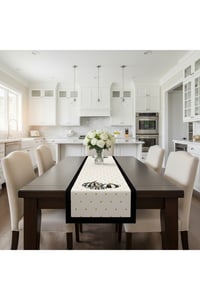Keten Görünümlü Balkabağı Desenli Runner 40x140