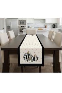 Keten Görünümlü Balkabağı Desenli Runner 40x140